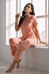 Zivame Farm Lore Knit Cotton Pyjama Set - Peach Pearl — thumbnail 5